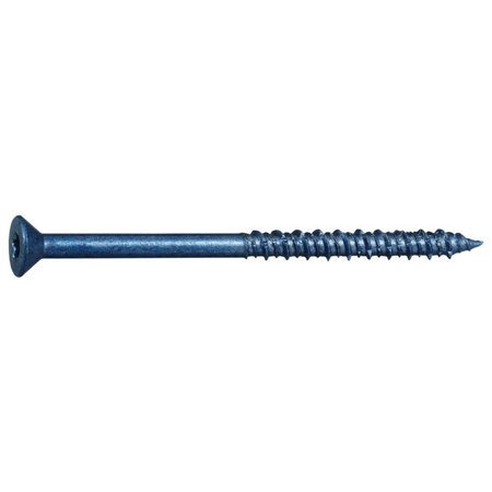 TORQUEMASTER Masonry Screw, 1/4" Dia., Flat, 3 3/4 in L, Steel Blue Ruspert, 100 PK 54251